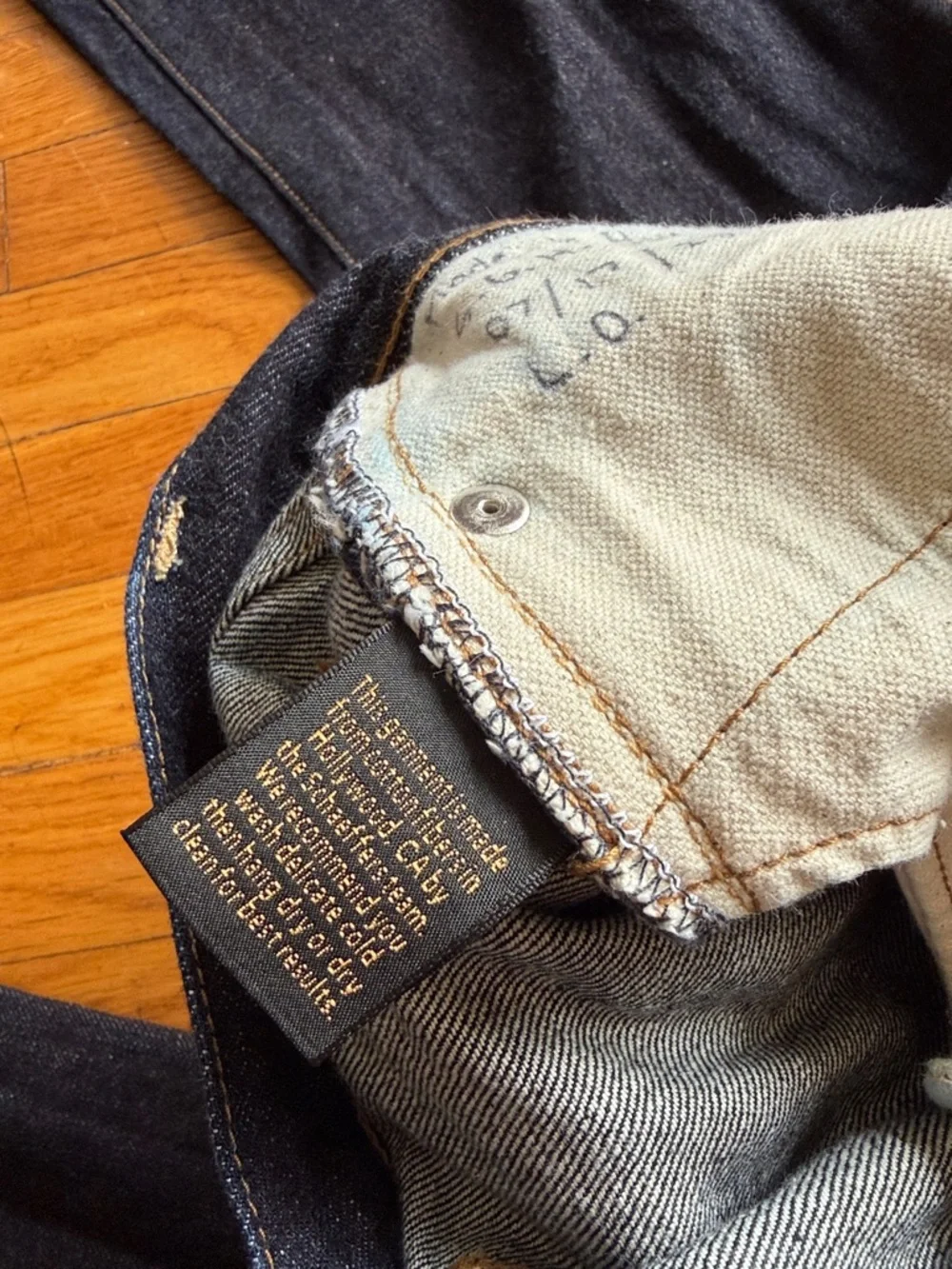 Schaeffers Garment hotel indigo blue denim wash handmade in Hollywood jeans 29 - Picture 9 of 10